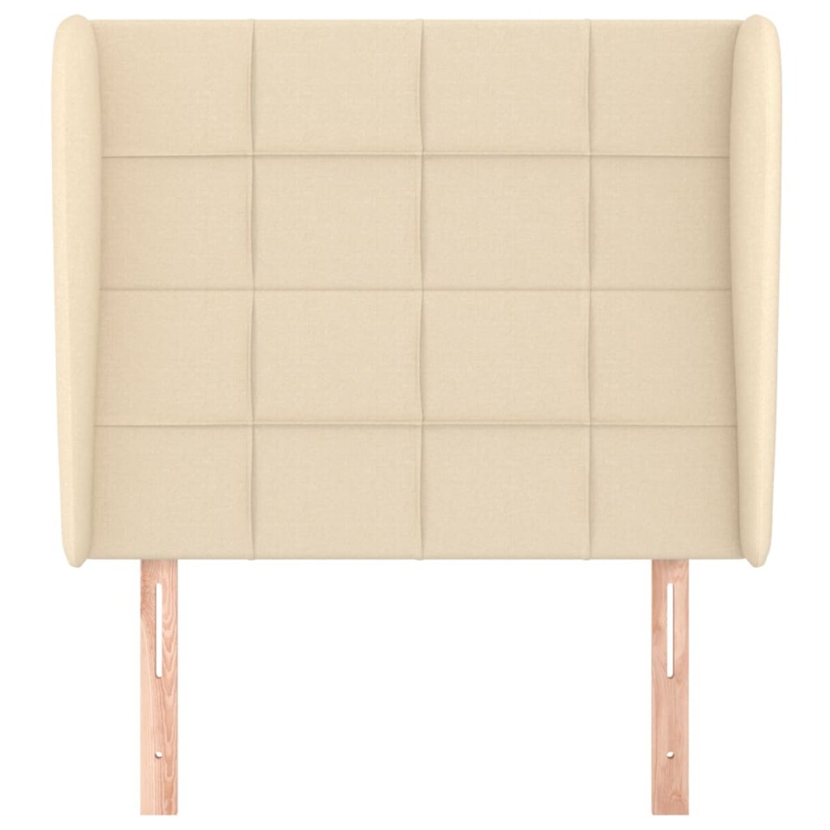 vidaXL Zagłówek uszak, kremowy, 103x23x118/128 cm, tkanina