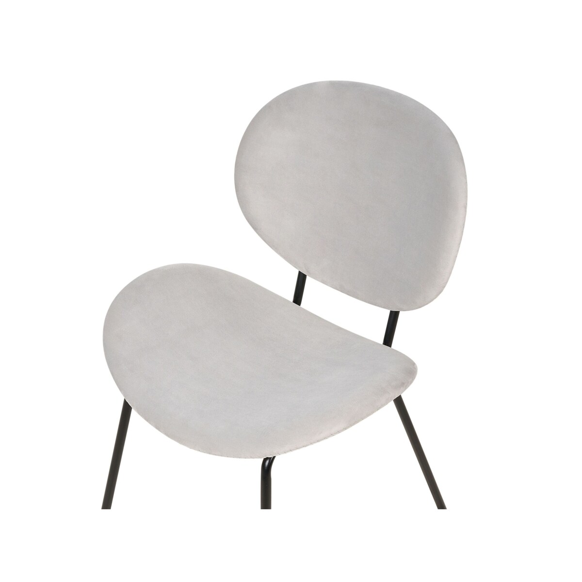 Zestaw 2 krzeseł do jadalni welurowy jasnoszary LUANA