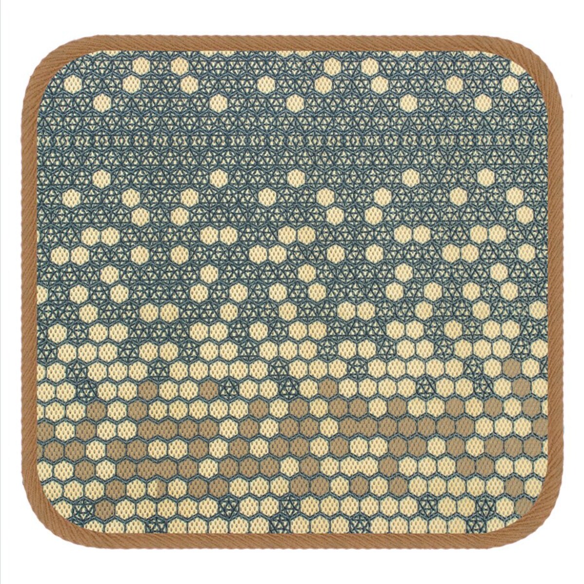 Wodoodporna poduszka na krzesło i meble ogrodowe 40x40 plastry miodu złote