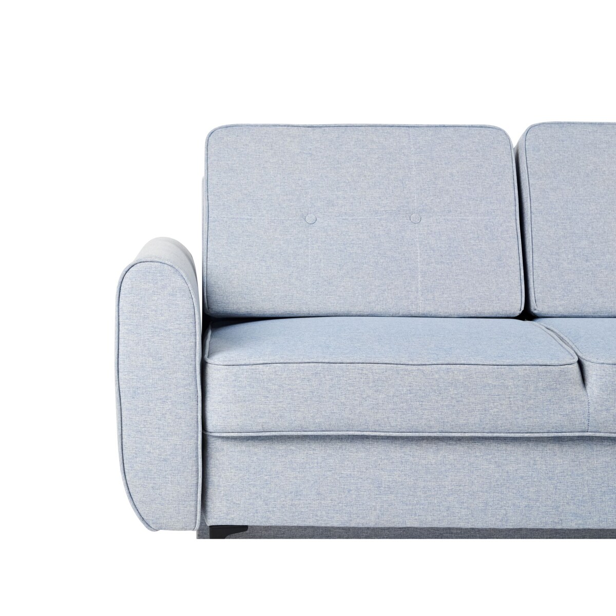 Narożnik rozkładany dla 3 osób SIMRIS Błękitny ze schowkiem Lewostronny