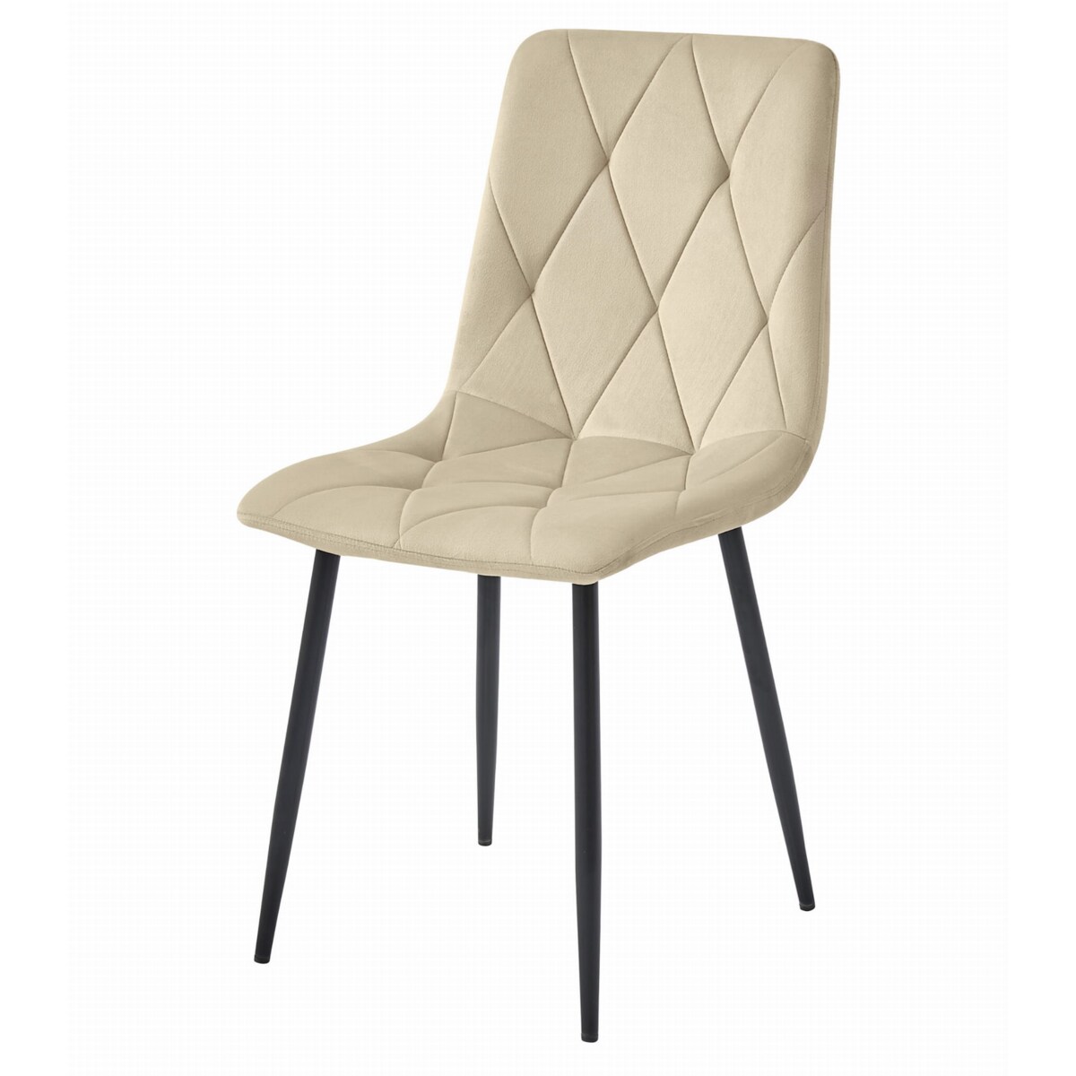 Krzesło Do Jadalni Kuchni Salonu Libra - Jasny Beż Aksamit / Nogi Czarne X 4