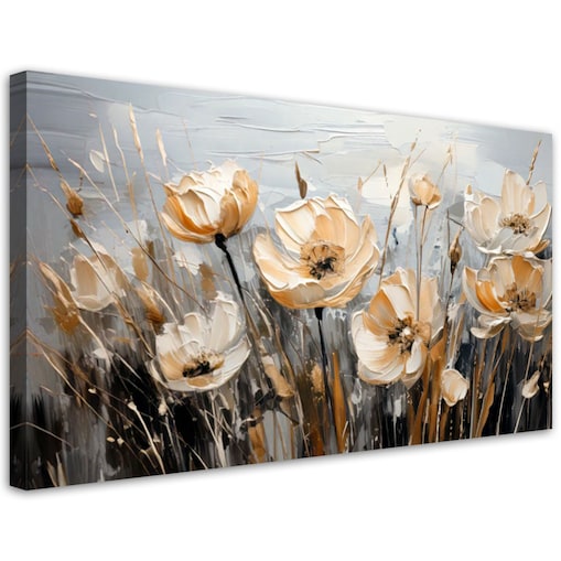 Feeby Obraz na płótnie, Beżowe Kwiaty na łące 120x60