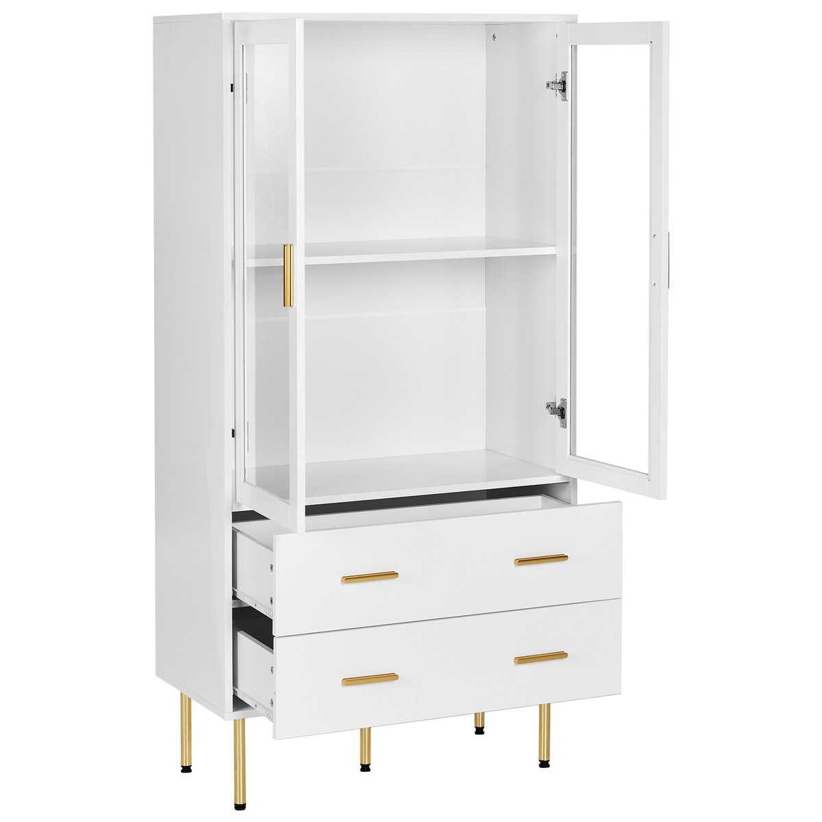 Witryna ze szklaną gablotą MILORA 80 cm Biały