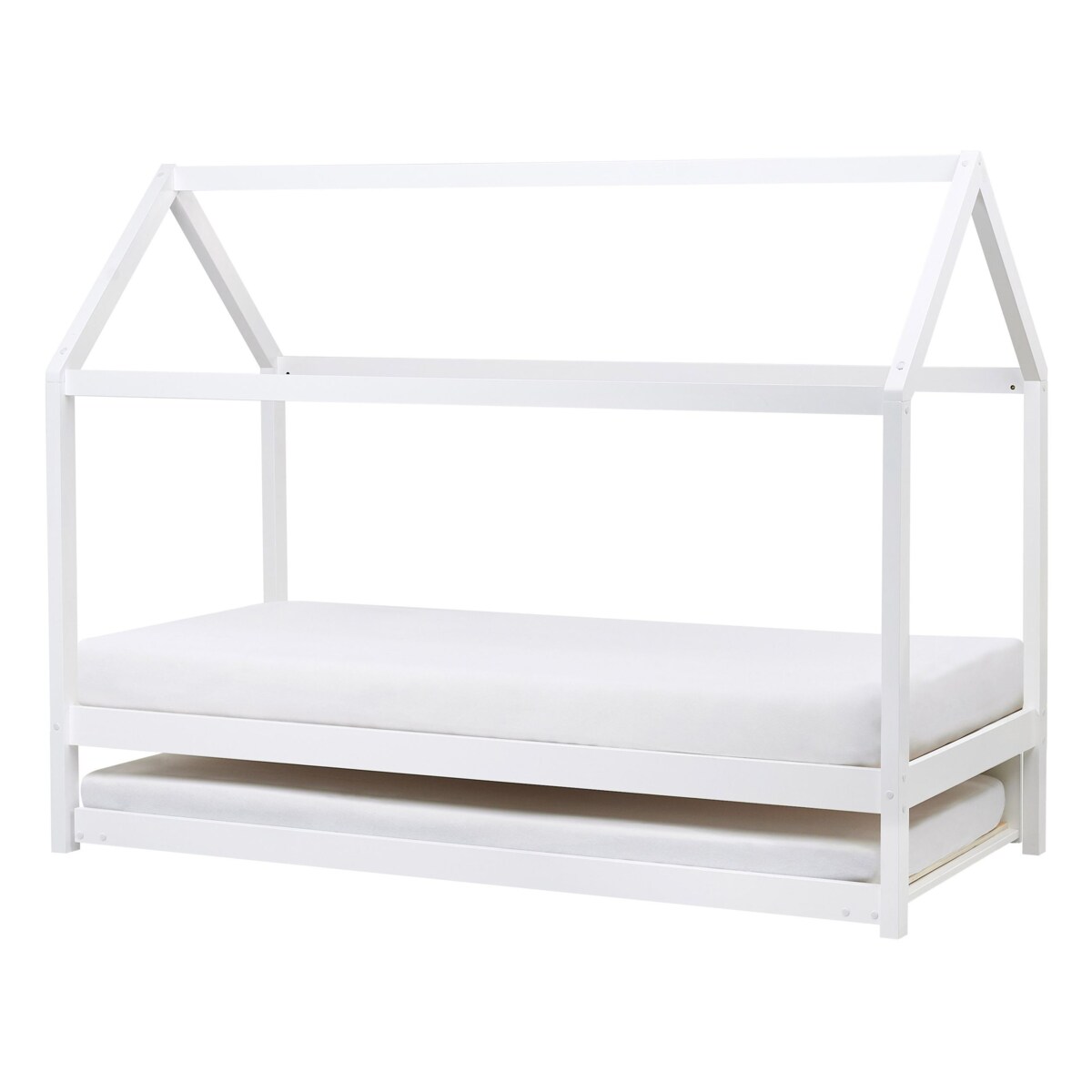 Łóżko wysuwane Drewno sosnowe CRILLON 90 x 200 cm Biały