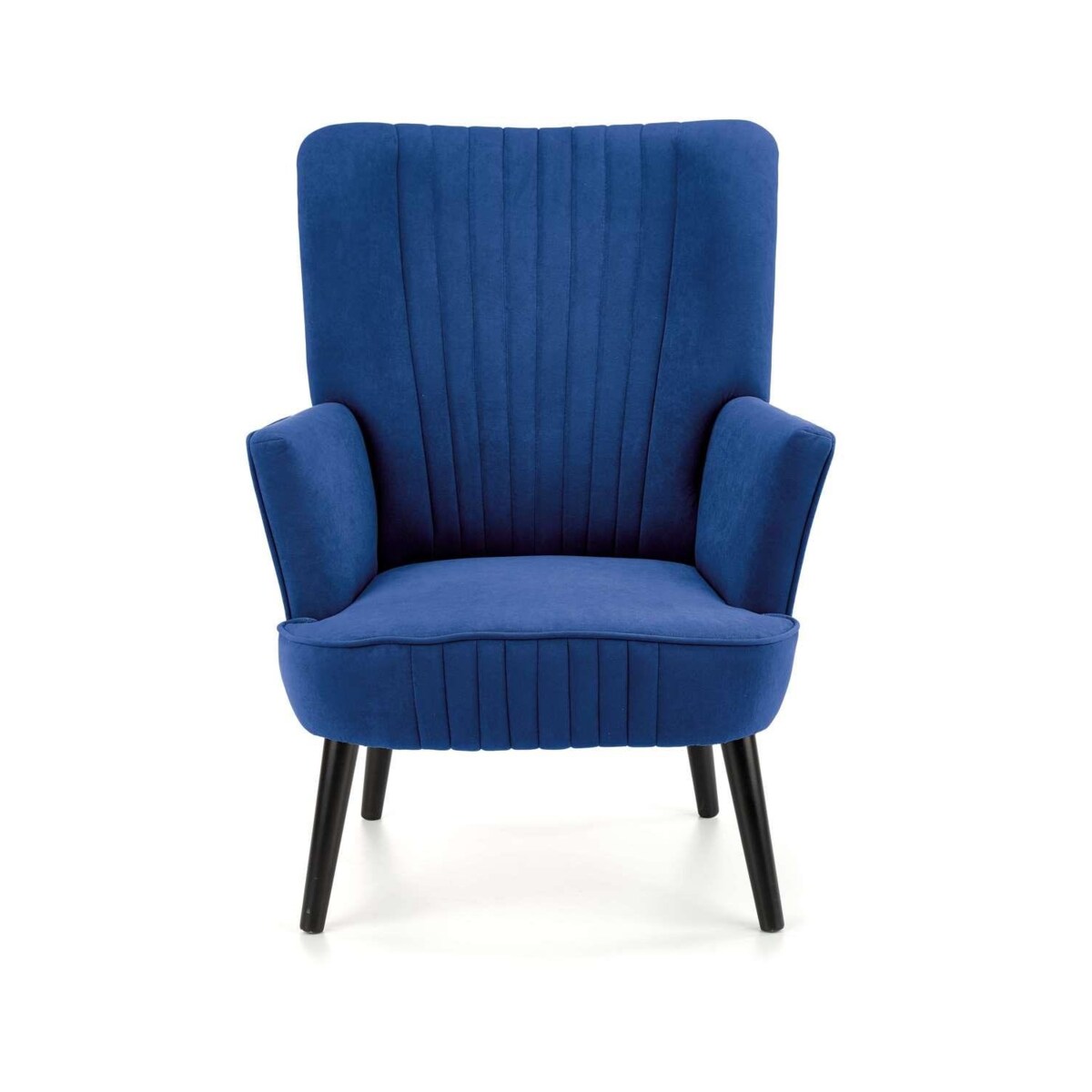 FOTEL WELUROWY Darli granatowy DREWNIANE NÓŻKI wypoczynkowy