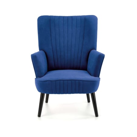 FOTEL WELUROWY Darli granatowy DREWNIANE NÓŻKI wypoczynkowy