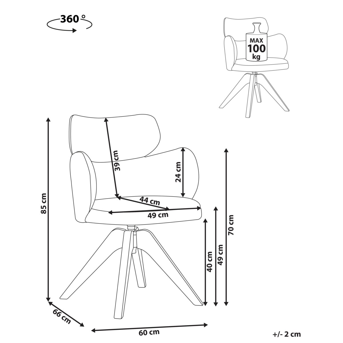Krzesło do jadalni Obrotowy MARCY Boucle Jasnobeżowy