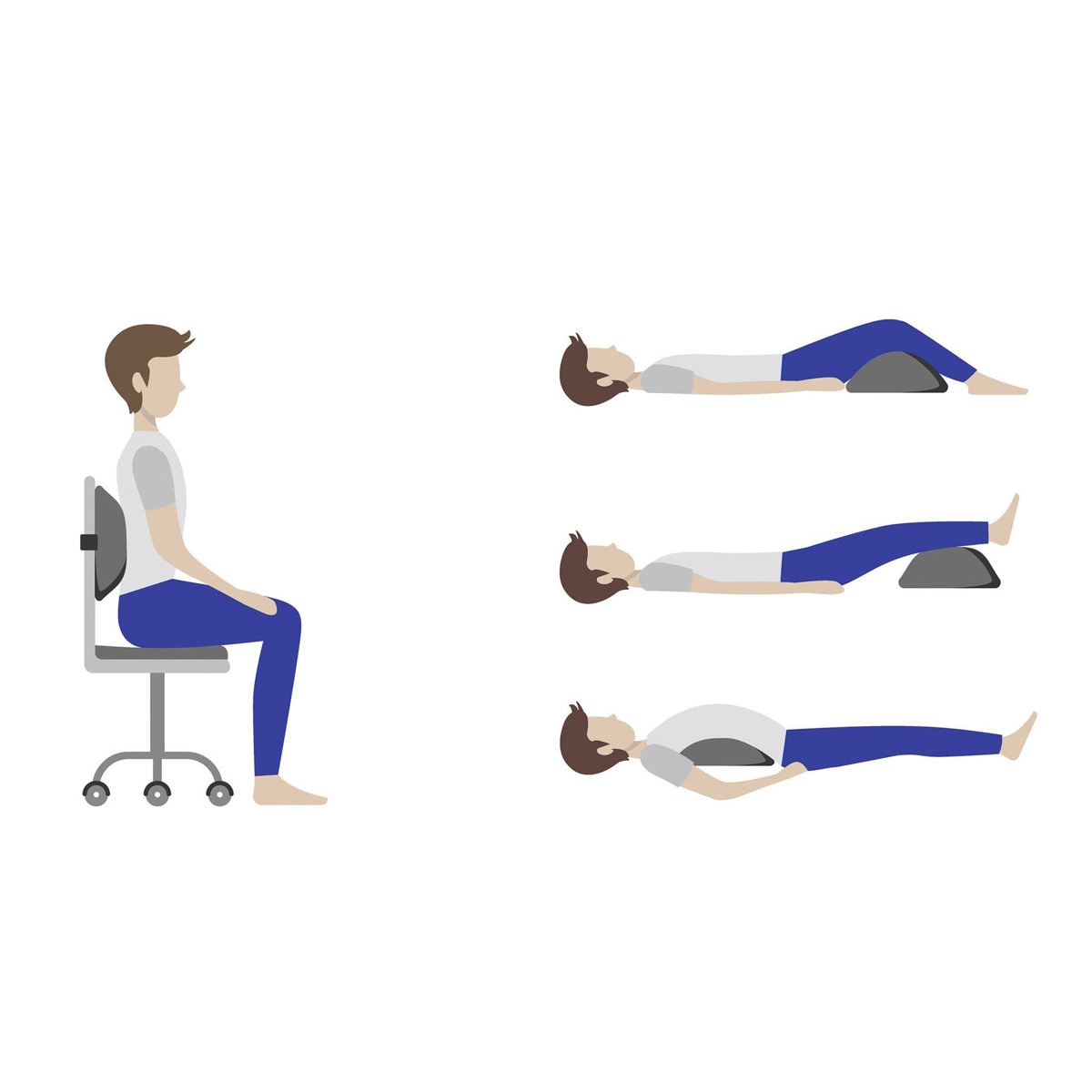 Poduszka pod plecy na fotel biurowy, z wkładem chłodzącym