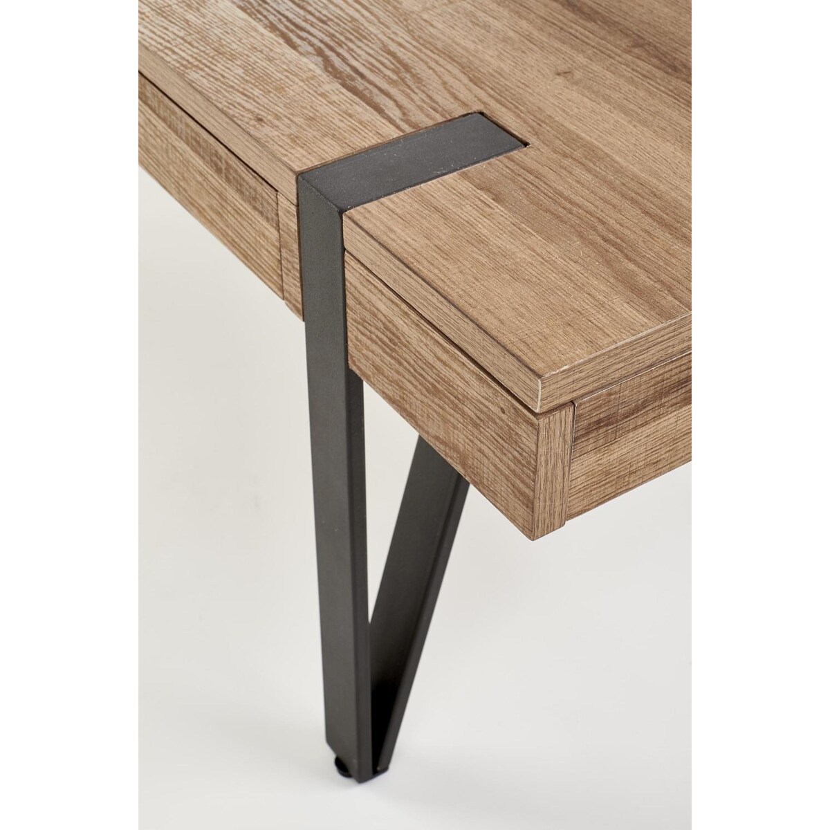 STOLIK KAWOWY Elbait Z 2 SZUFLADAMI orzech miodowy/czarny