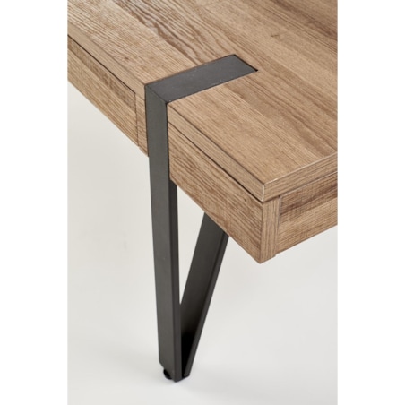 STOLIK KAWOWY Elbait Z 2 SZUFLADAMI orzech miodowy/czarny