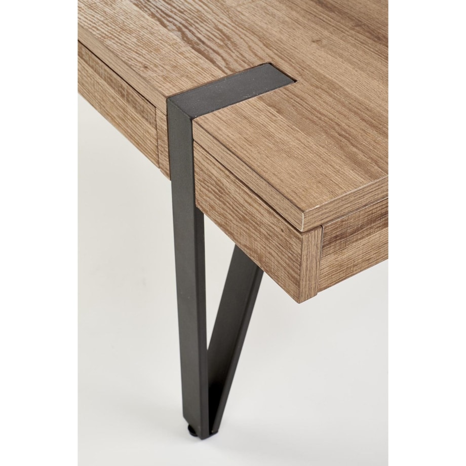 STOLIK KAWOWY Elbait Z 2 SZUFLADAMI orzech miodowy/czarny