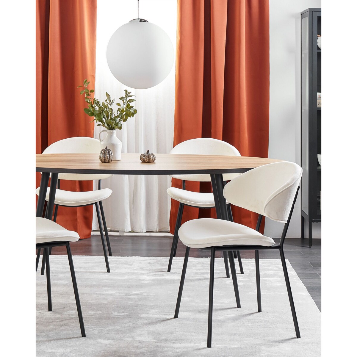 Zestaw 2 krzeseł do jadalni KIANA Kremowy