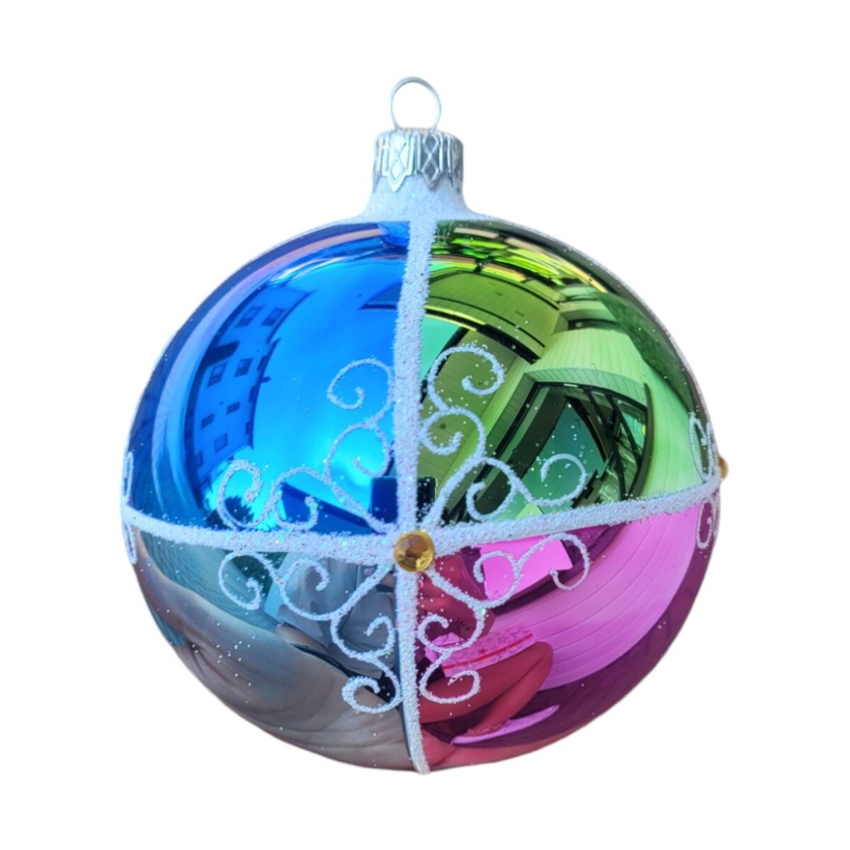 Bombka szklana 4 szt. OPALE Ø 100 mm