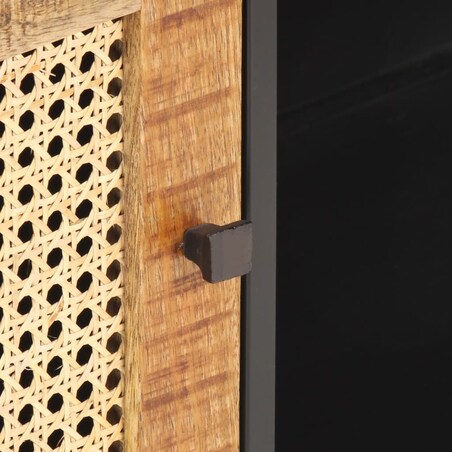 vidaXL Szafka pod TV, 90x30x40 cm, drewno mango i naturalna trzcina