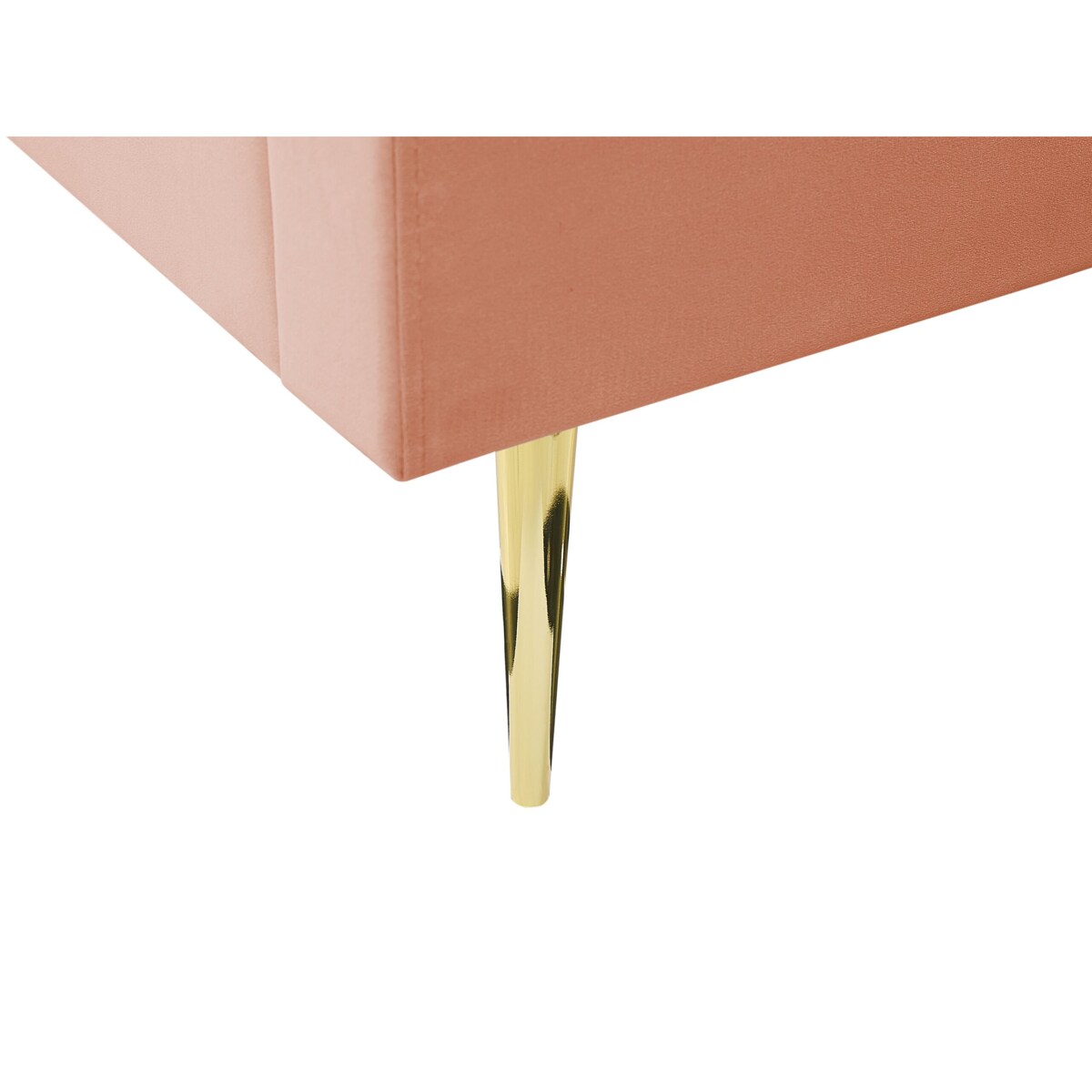 Łóżko welurowe 140 x 200 cm brzoskwiniowe MARVILLE