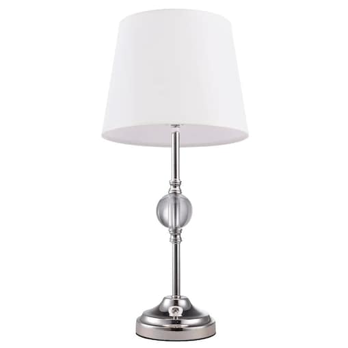Stołowa LAMPA klasyczna MONACO T01230WH Cosmolight biurkowa LAMPKA salonowa abażurowa biała