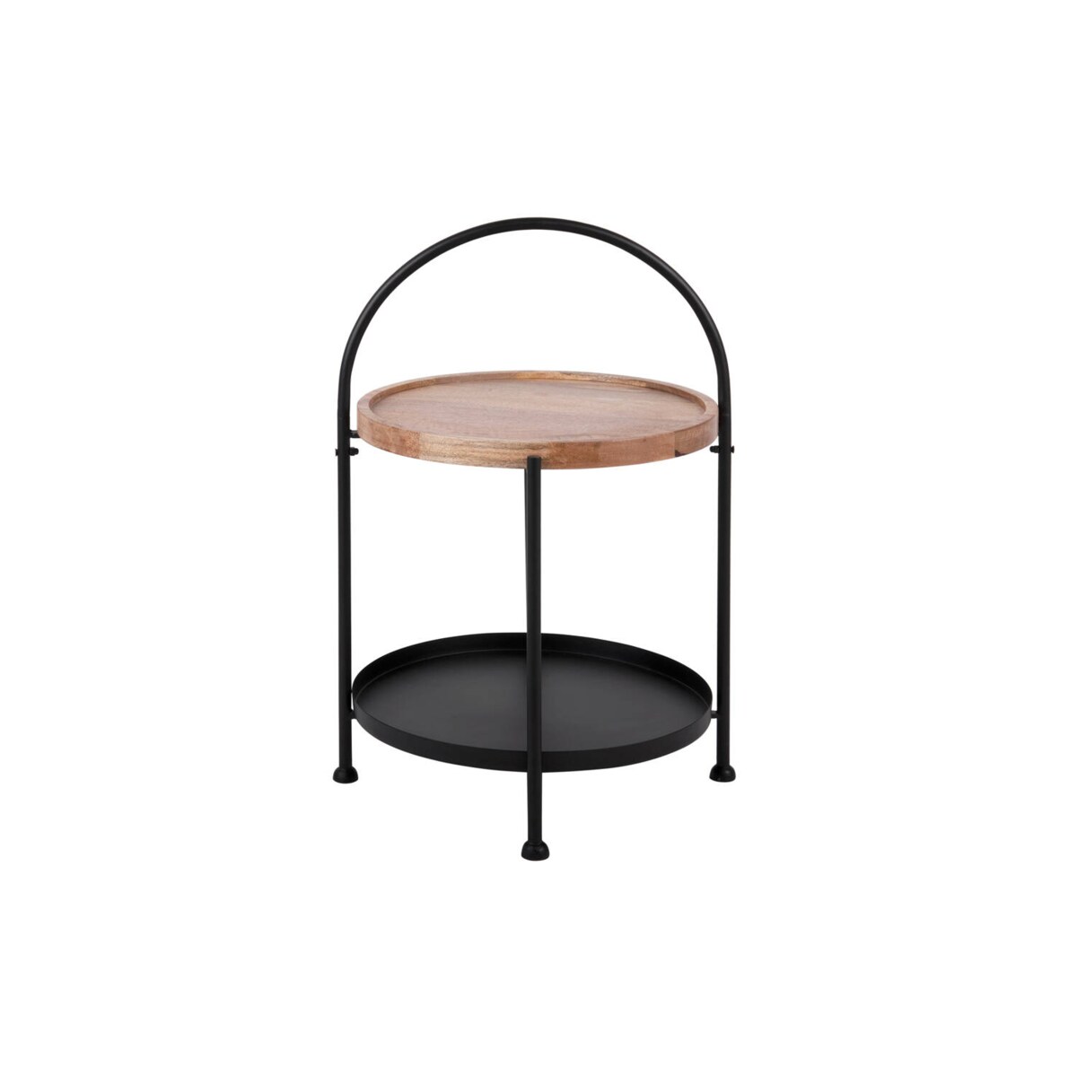 Mały stolik kawowy okrągły TRAY z blatem z drewna mango, Ø 39 x 55 cm