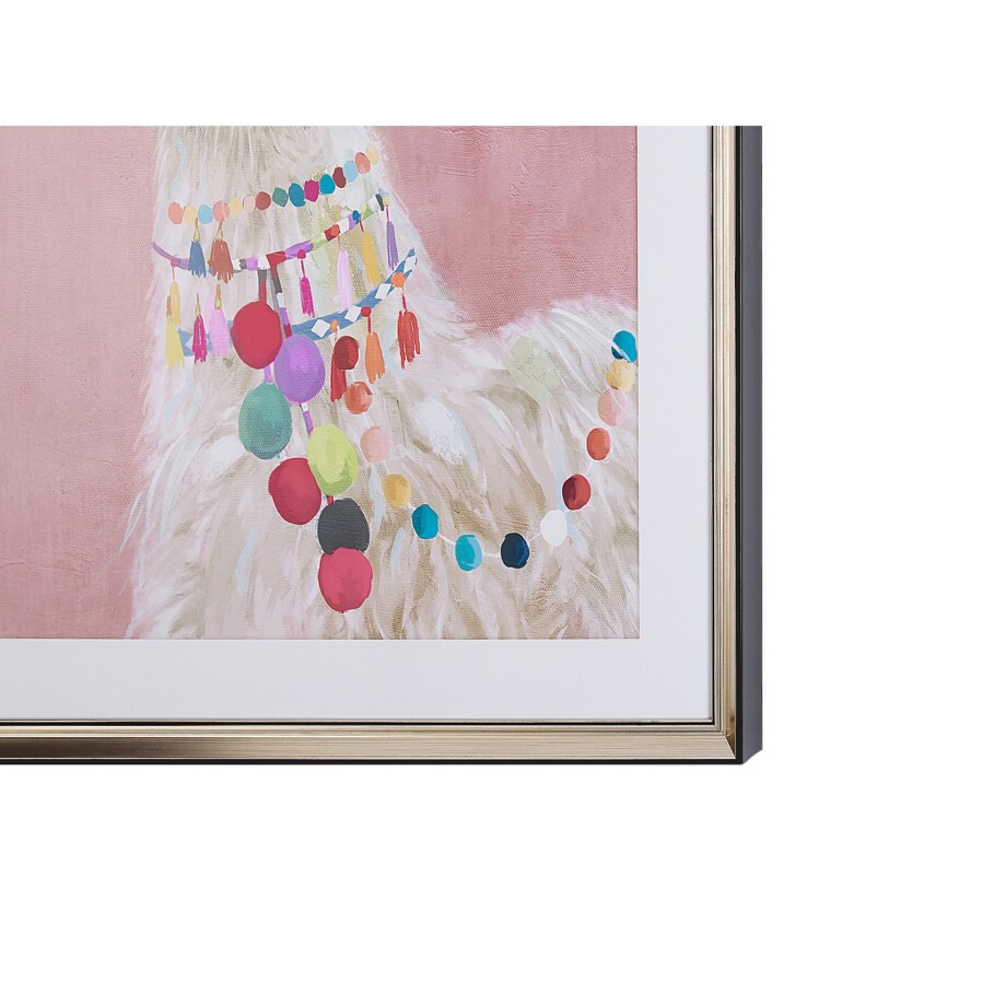 Obraz w ramie lama 60 x 80 cm różowy BALALA