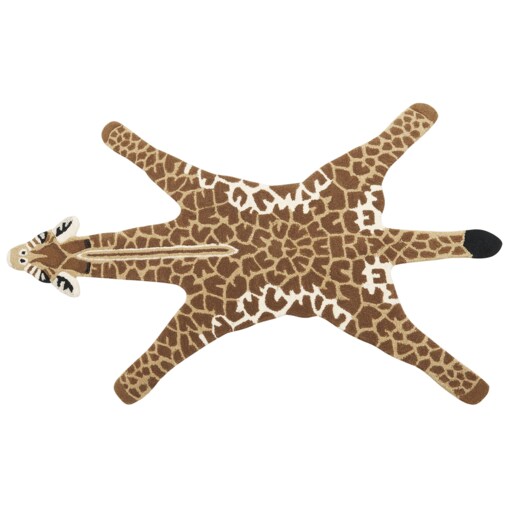 Dywan dziecięcy wełniany żyrafa 100 x 160 cm brązowo-beżowy MELMAN