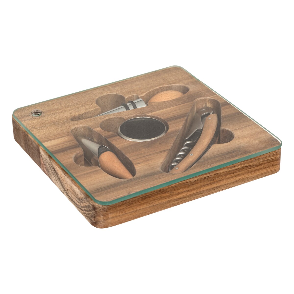 Zestaw do wina w drewnianym pudełku JULES, 4 elementy