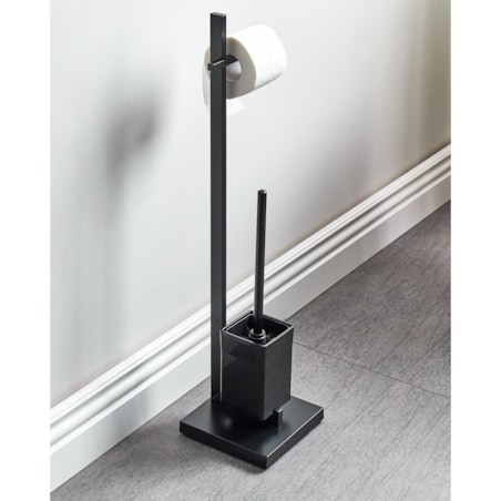 Stojak na papier i szczotkę toaletową czarny ULAPES