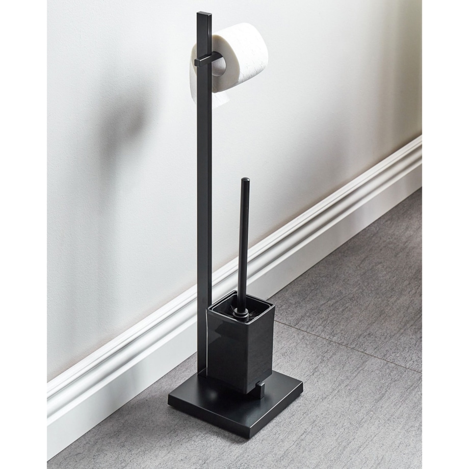 Stojak na papier i szczotkę toaletową czarny ULAPES