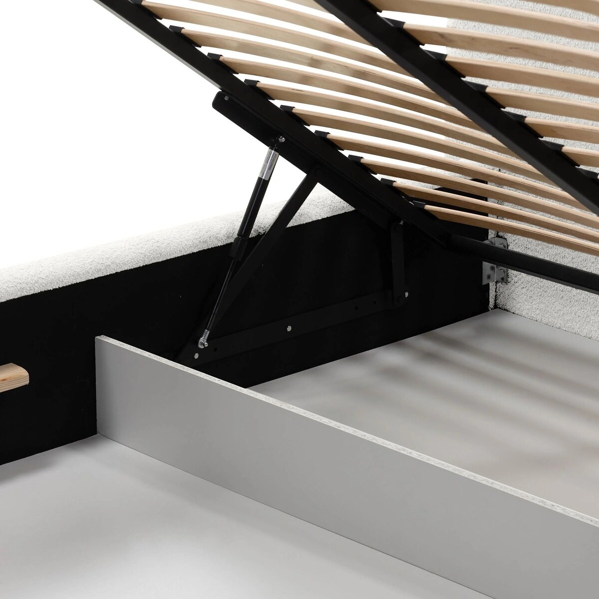 Łóżko tapicerowane 160x200 cm białe bouclé Riaci