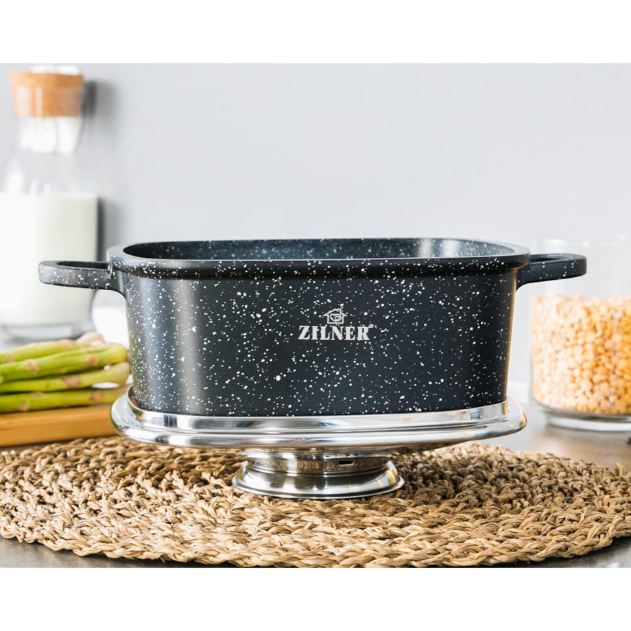 Garnek marmurkowy pokrywka brytfanna kwadrat 2.8L 20cm indukcja gaz ZILNER