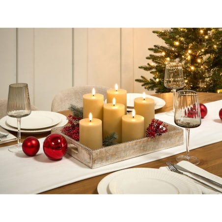 Zestaw 6 świec LED BRAISE 10/13/15 cm Beżowy