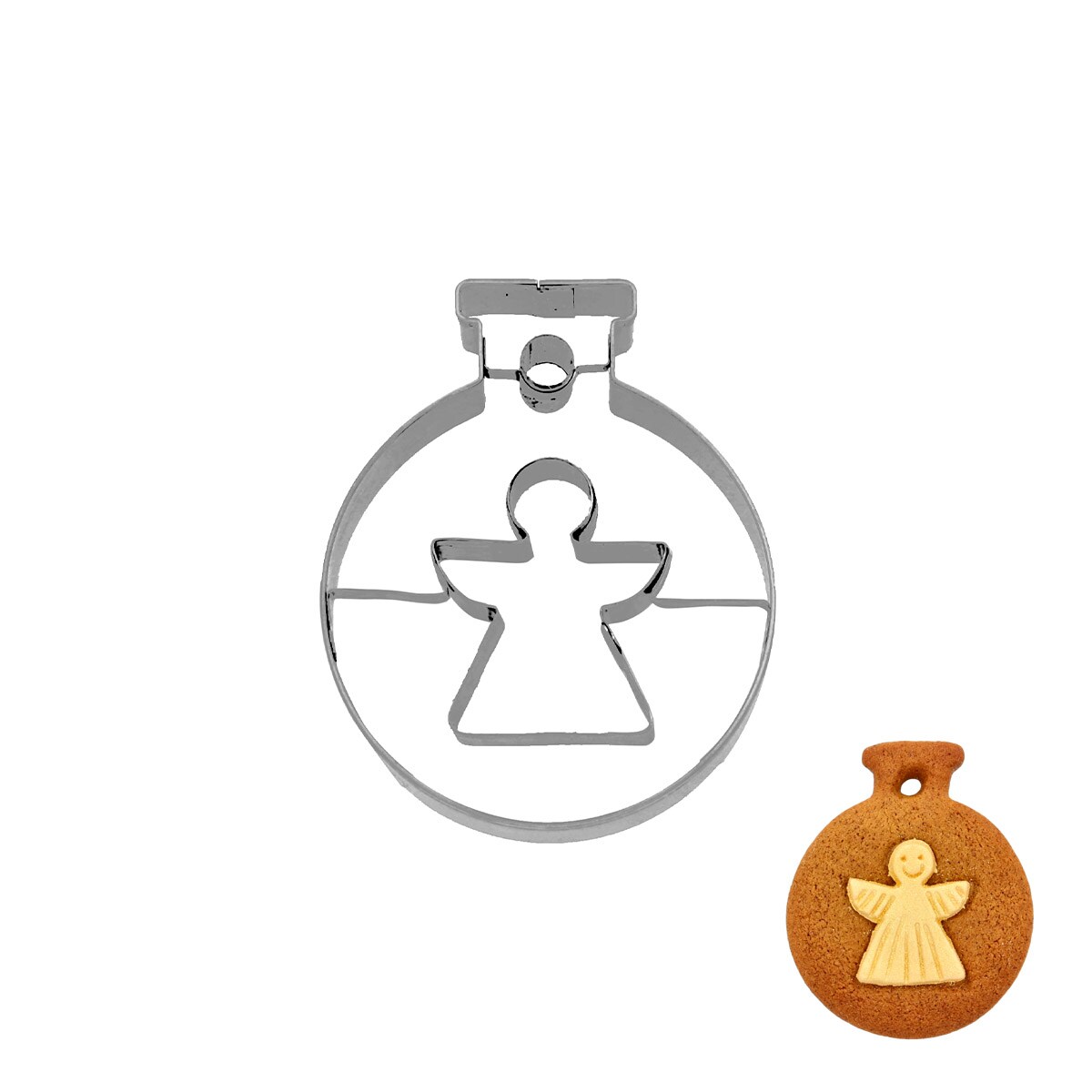 Foremka do wykrawania ciastek Bombka z Aniołkiem 6 cm / Birkmann