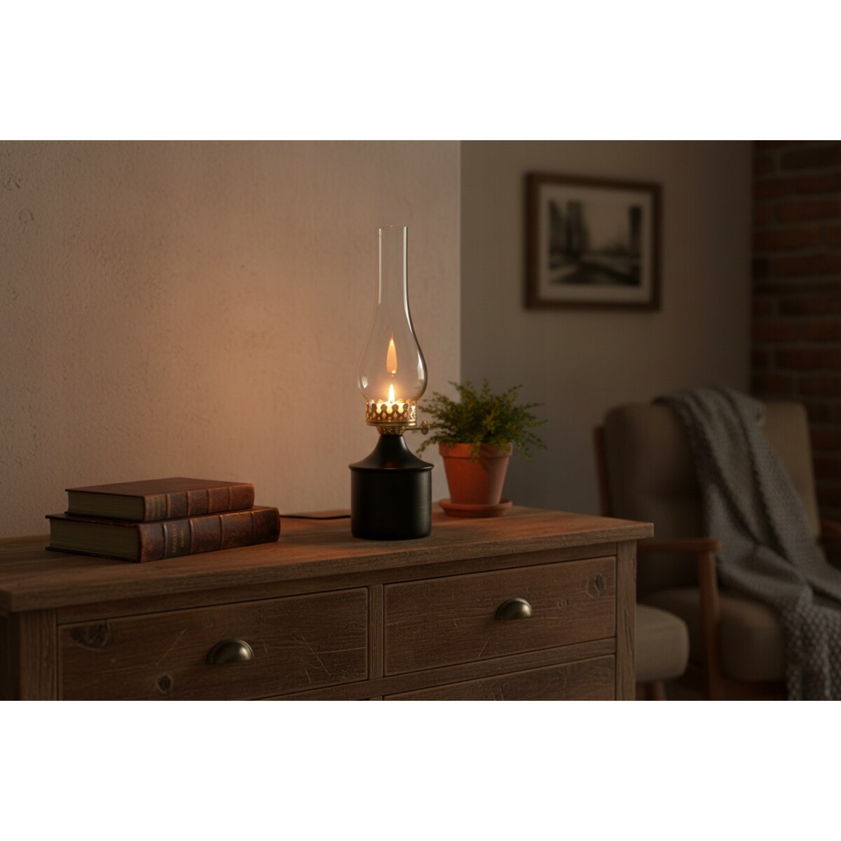 ŚWIECZNIK TEALIGHT LAMPA NAFTOWA METALOWA DEKORACJA OZDOBA LOFT CZARNA