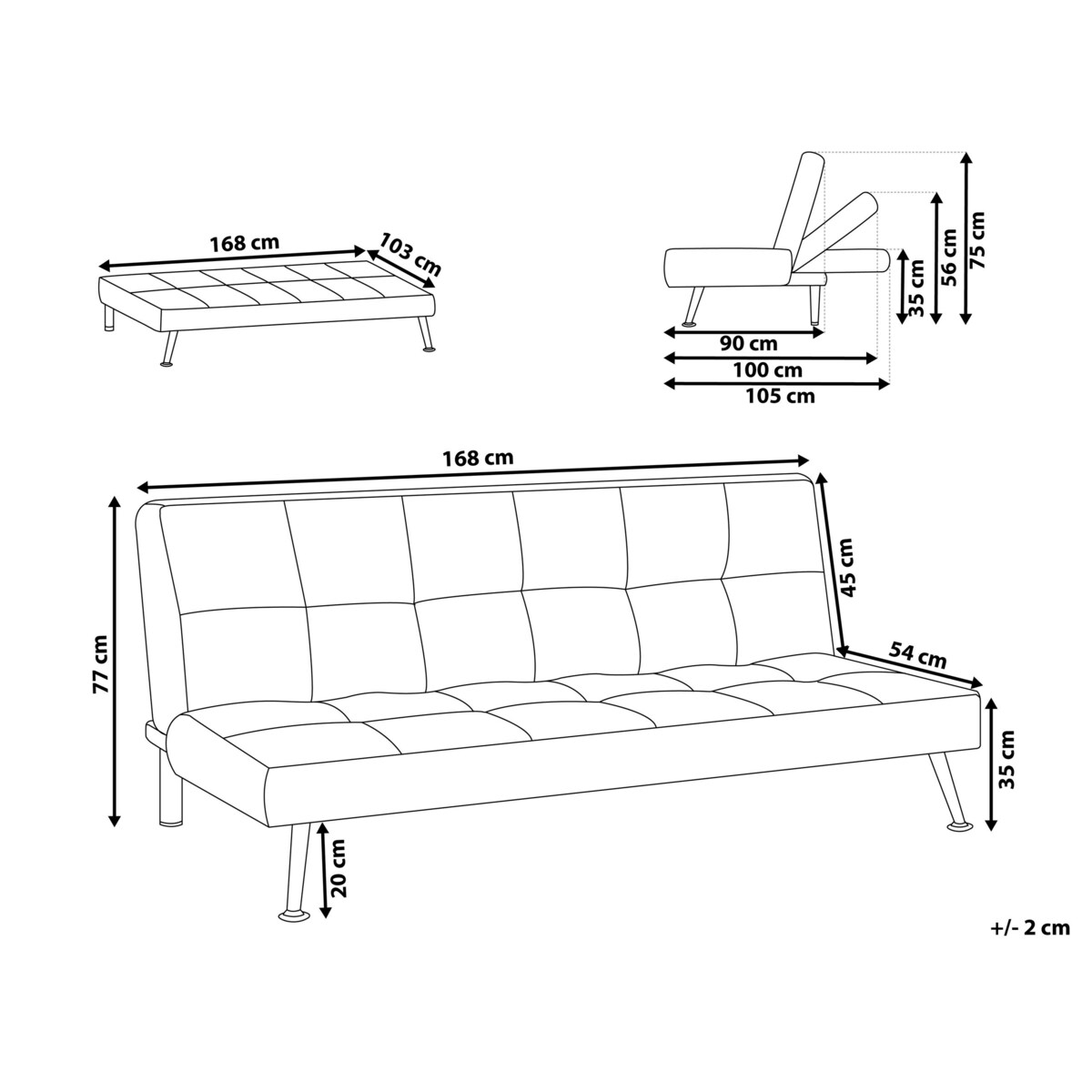 Sofa rozkładana oliwkowa HASLE