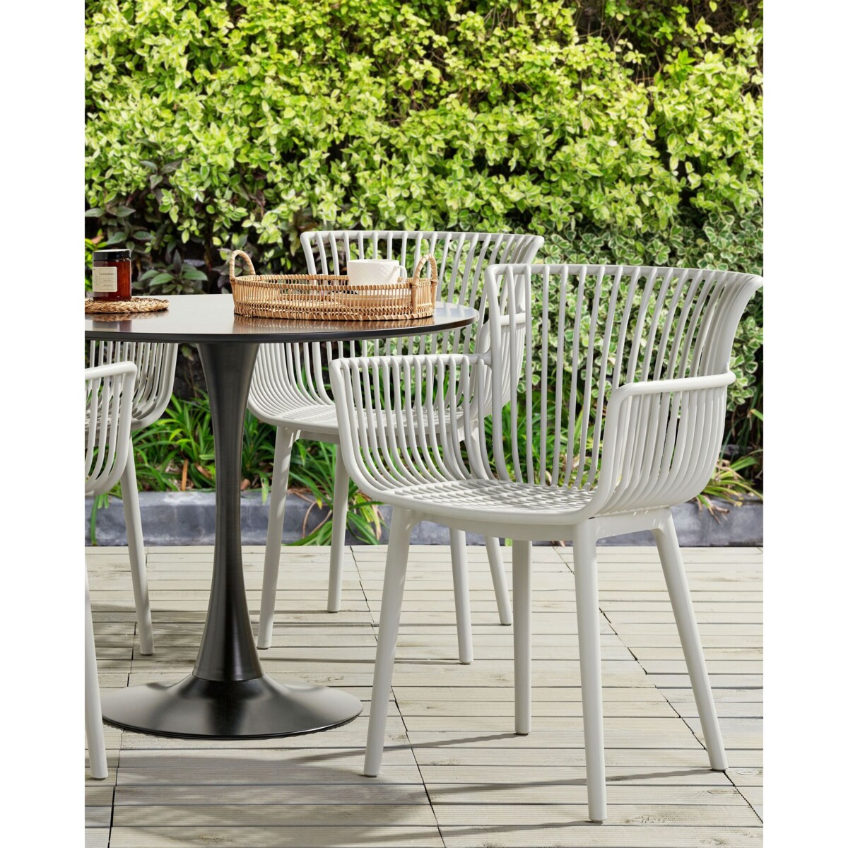 Zestaw 4 krzeseł do jadalni jasnoszary PESARO