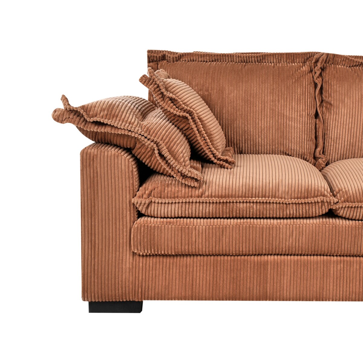 Sofa 2-osobowa sztruksowa brązowa TIRRO