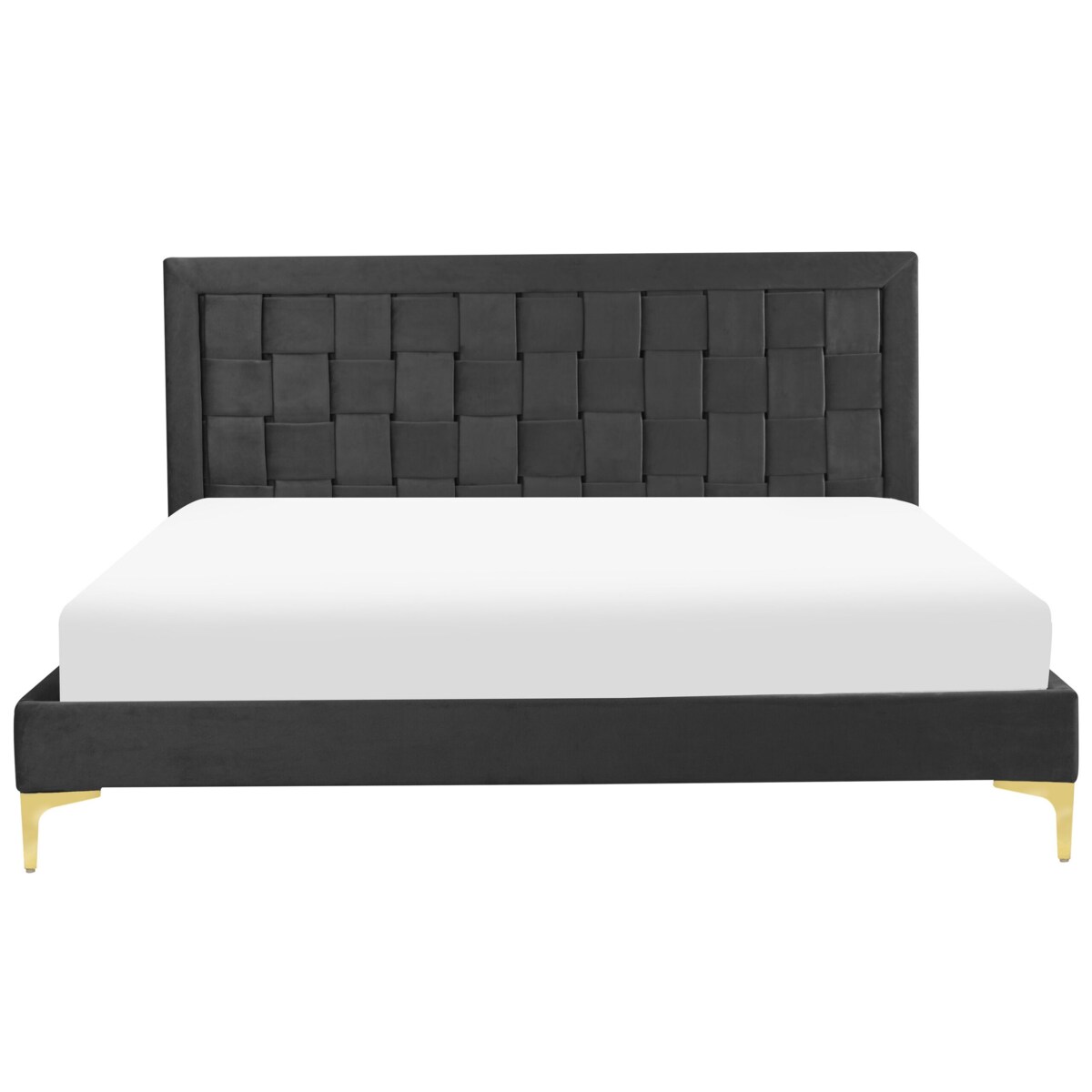 Łóżko welurowe 160 x 200 cm czarne LIMOUX