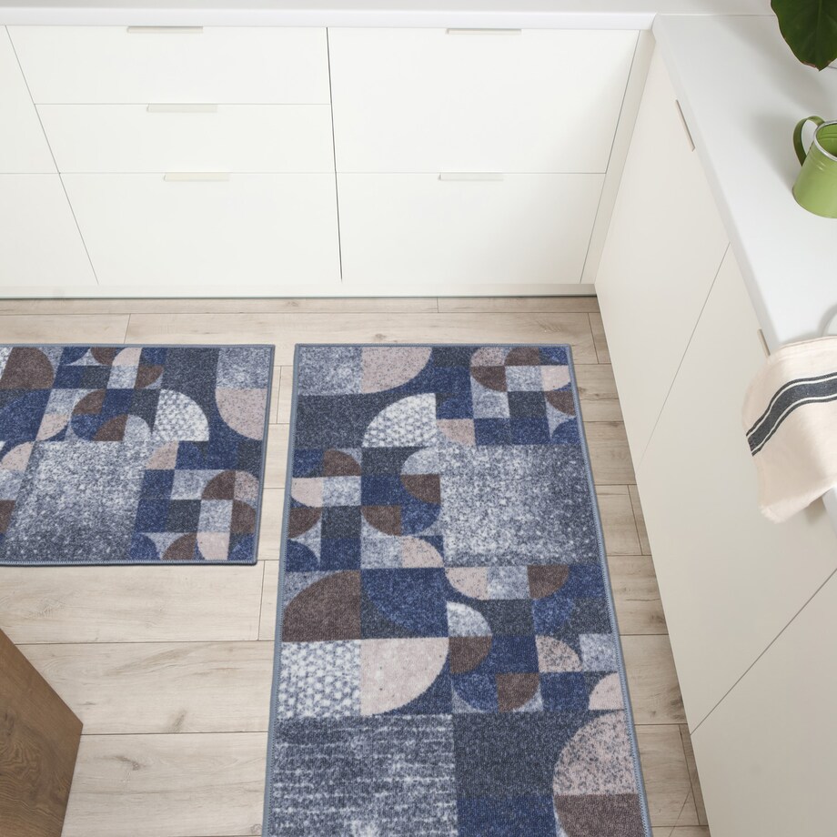 Chodnik Antypoślizgowy Vita 80x200 cm Abstrakcja Szary