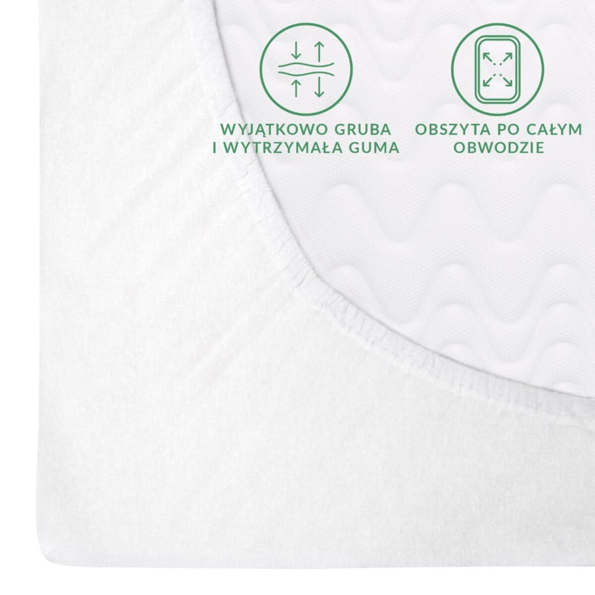 Prześcieradło flanela z gumką 180x200 kolor biały