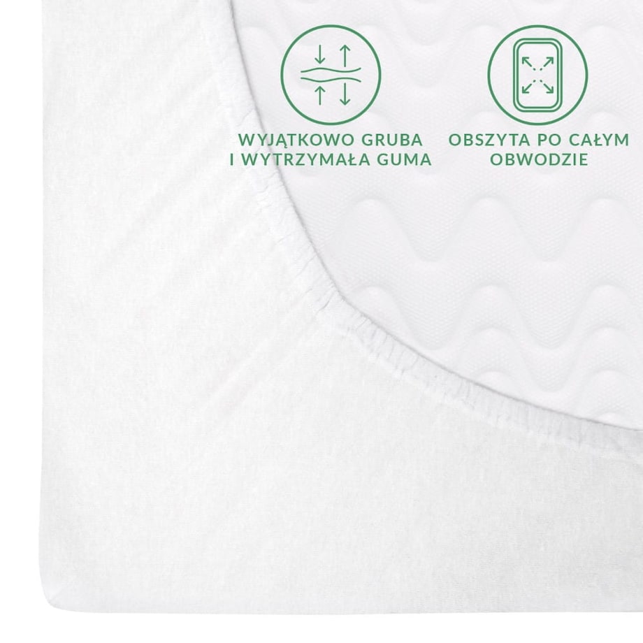 Prześcieradło flanela z gumką 180x200 kolor biały