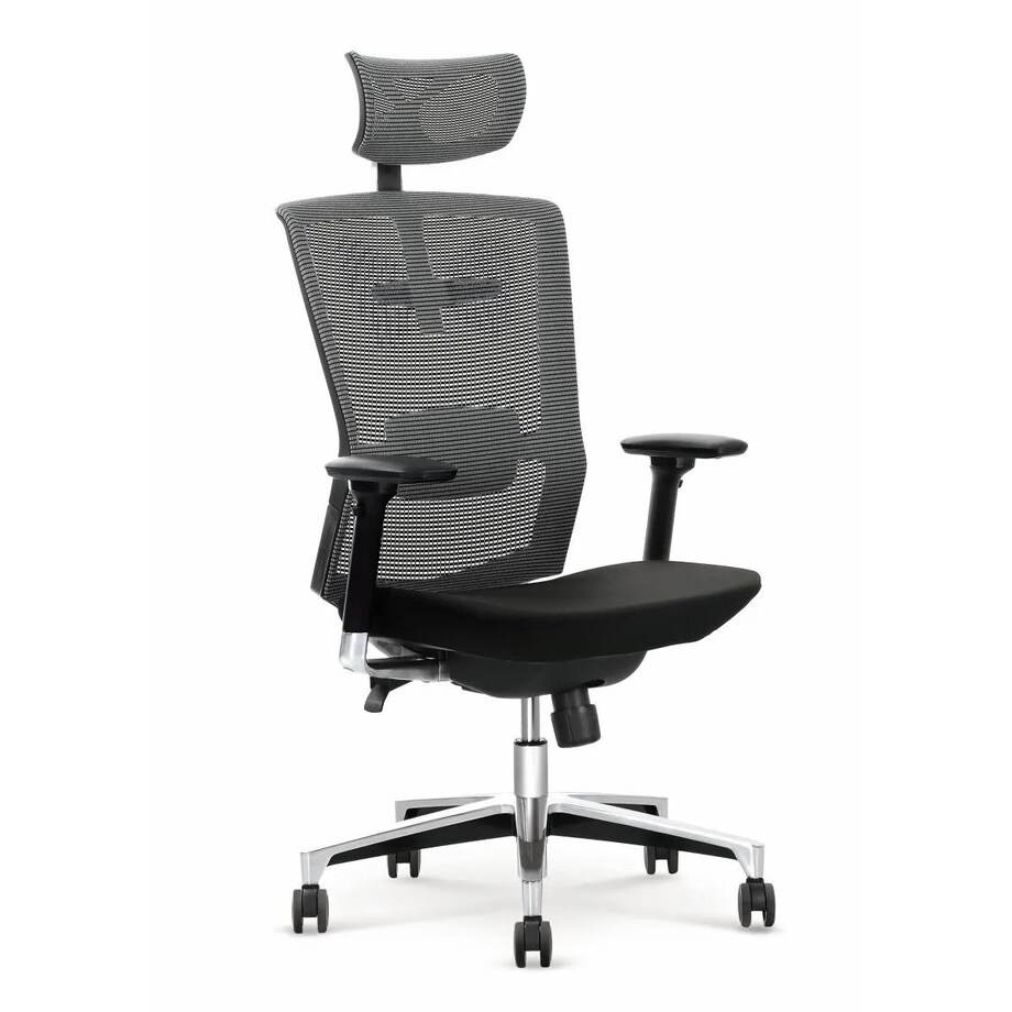 Fotel biurowy AMBASADOR czarny/szary