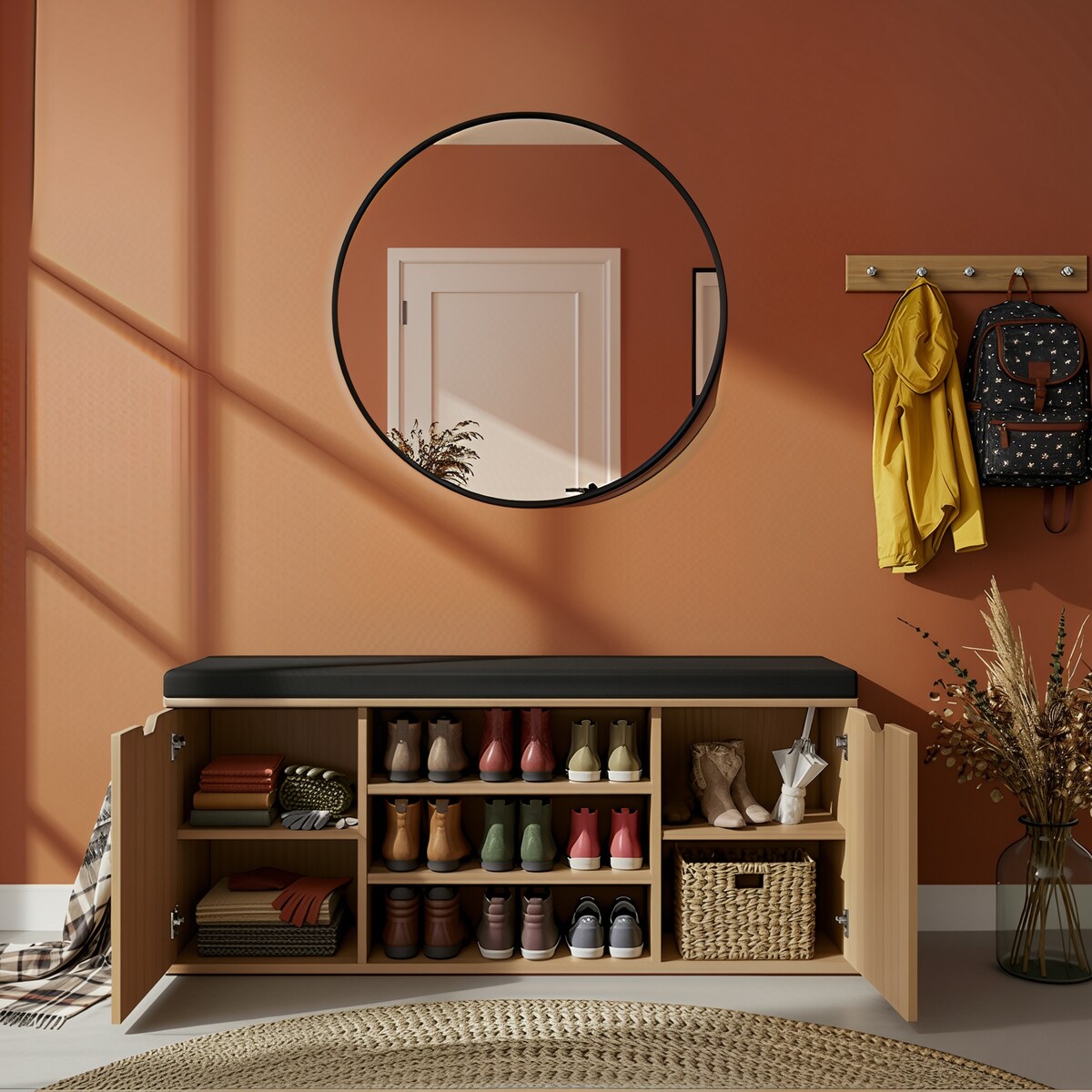 Szafka na buty z siedziskiem PORTA, 103 x 30 x 46 cm