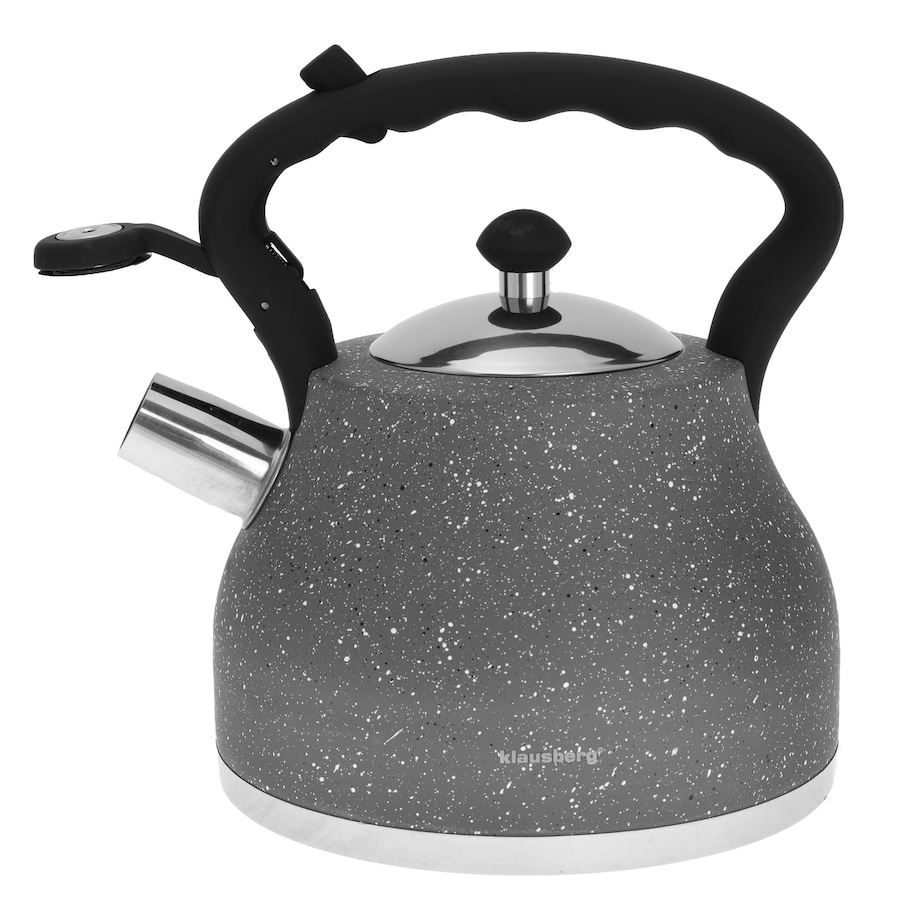 Czajnik stalowy z gwizdkiem 2.7L grube dno szary marmurek KLAUSBERG