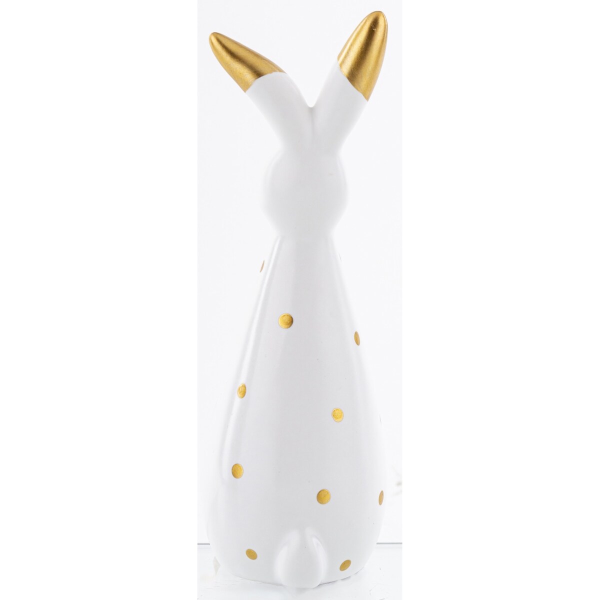 Dekoracja - królik dolomitowy w złote kropki 19x6,5x7 cm