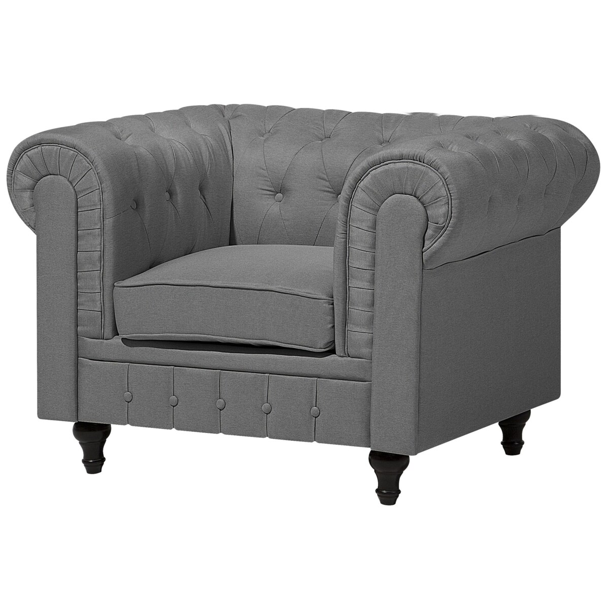 Komplet wypoczynkowy 4-osobowy szary CHESTERFIELD duży