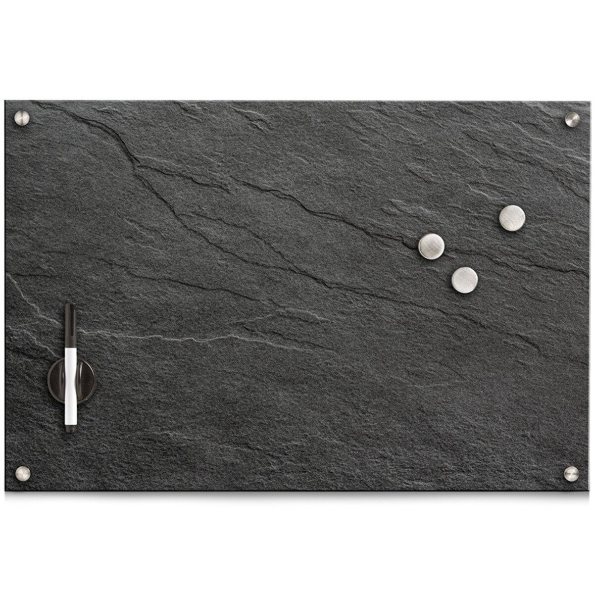 Tablica magnetyczna ze szklaną powierzchnią, powierzchnia suchościeralna powleczona magnetycznym szkłem, produkt łatwy w montażu, 40x60, ZELLER