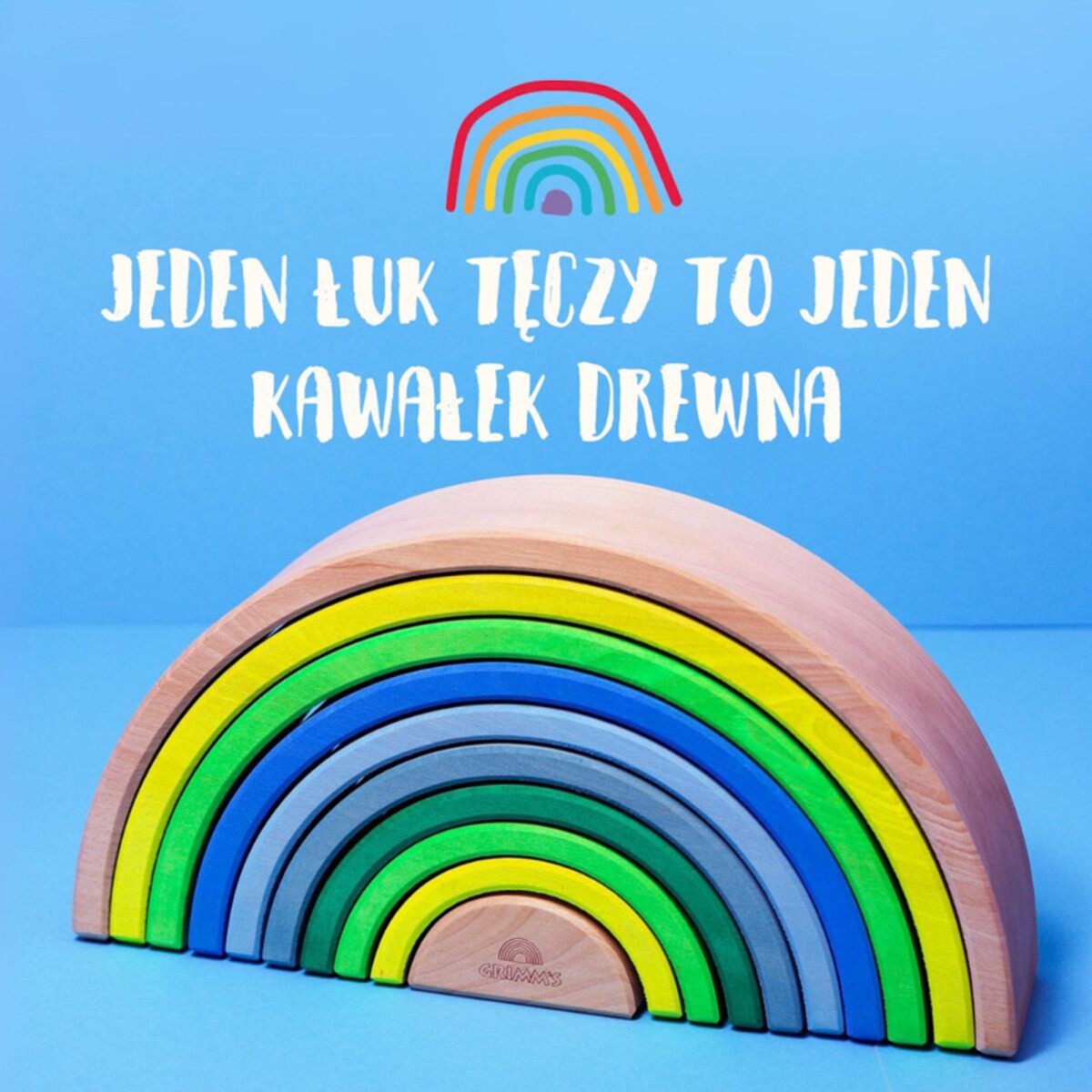Tęcza Grimm’s 10 elementów - drewniane klocki neon green 3+