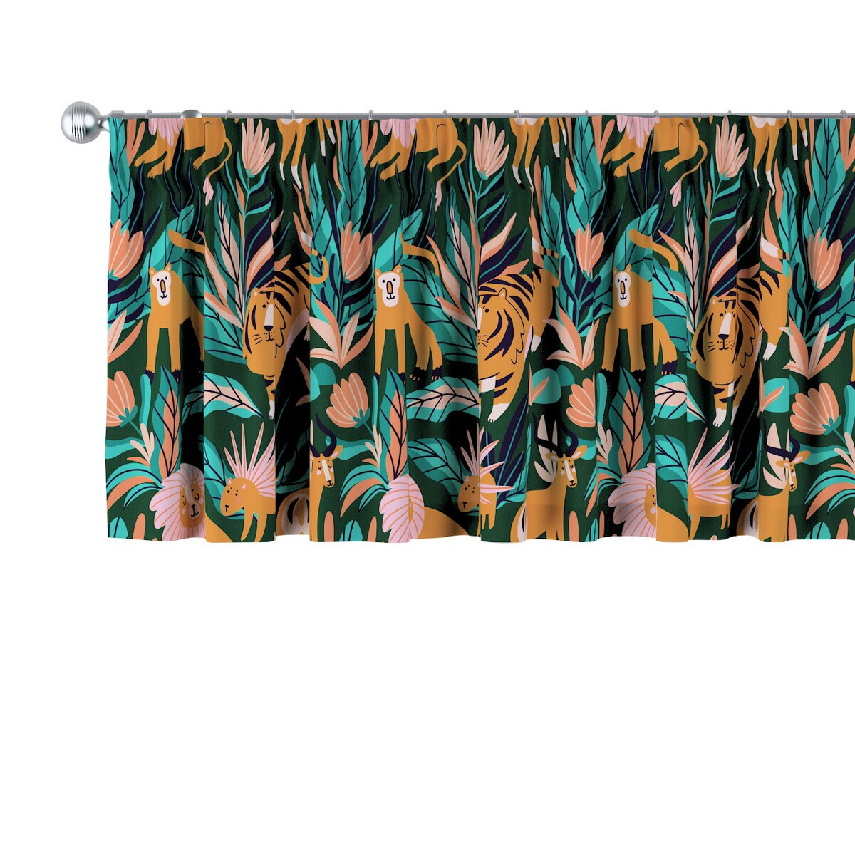 Lambrekin na taśmie marszczącej 130x40 zielony