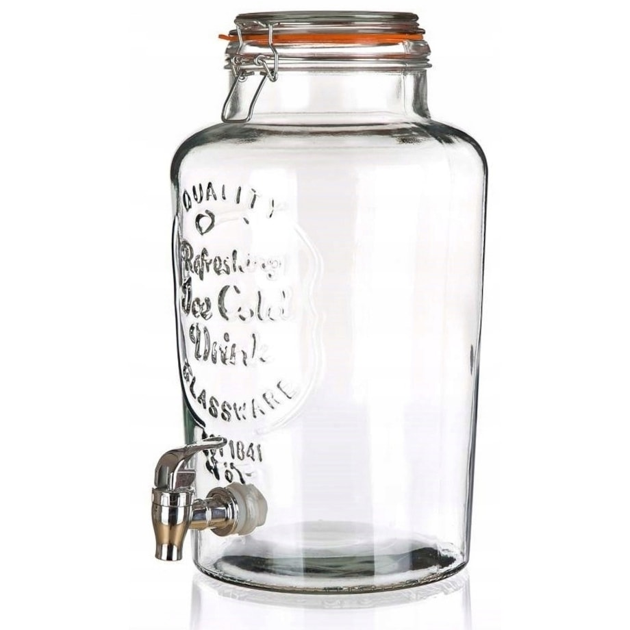 szklany SŁOIK z kranikiem NA NAPOJE lemoniadę 7 L duży do domu i ogrodu