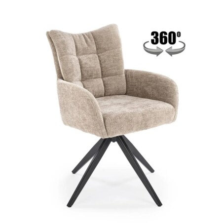 Krzesło tapicerowane K540 beżowe obracane