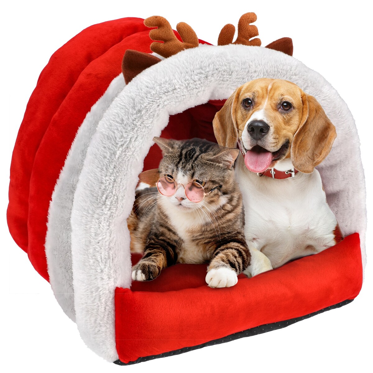 Legowisko Świąteczne Dla Zwierząt Kot Pies Poduszka Miękie Mikołaj 40X40