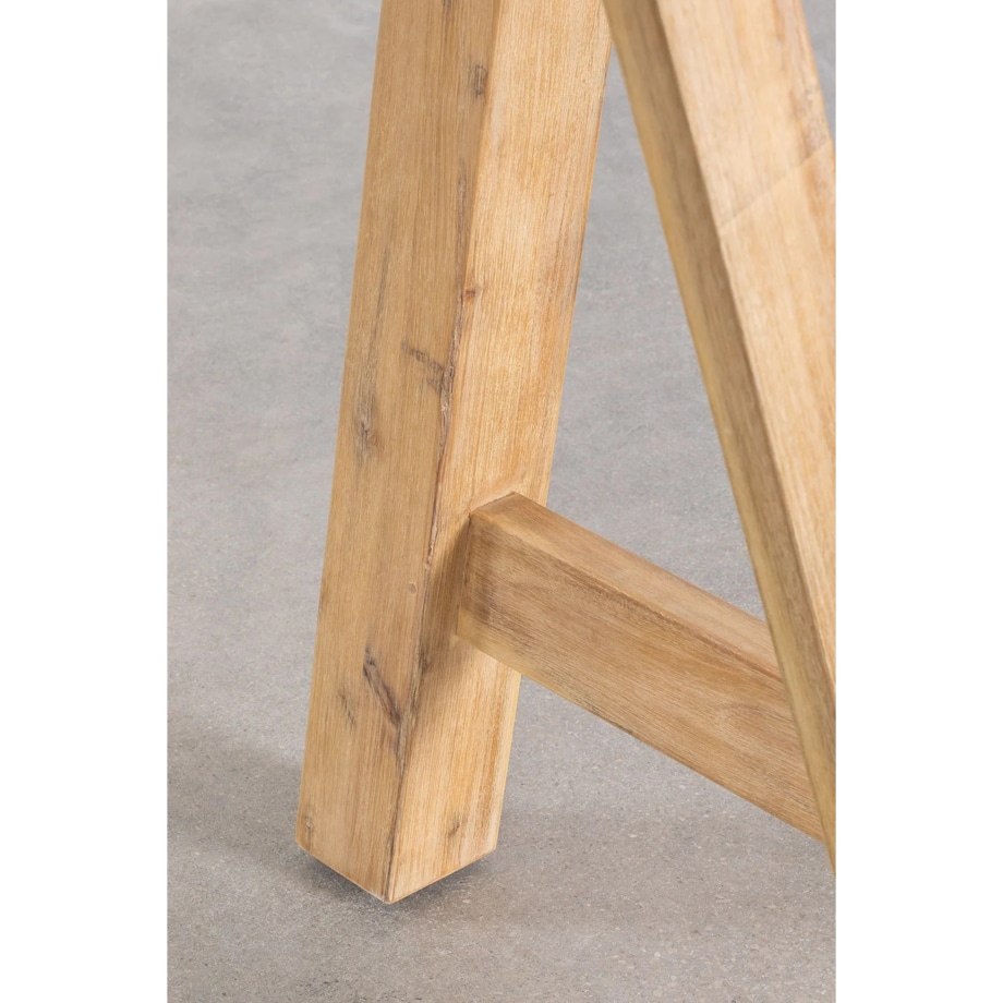 Prostokątny wysoki stół i 4 wysokie krzesła z drewna akacjowego Dubai